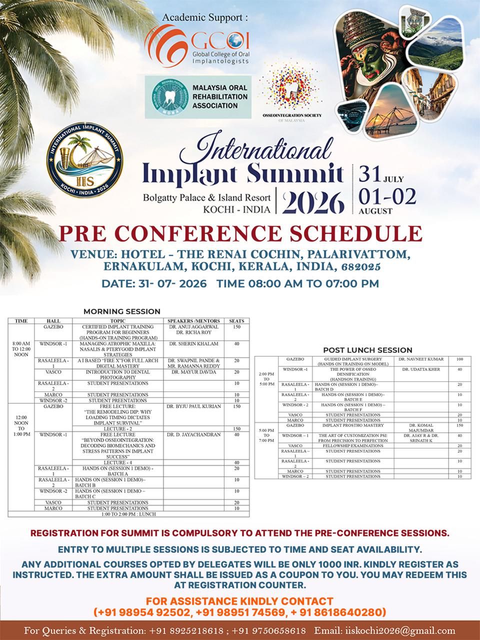 Pre-Conference Schedule